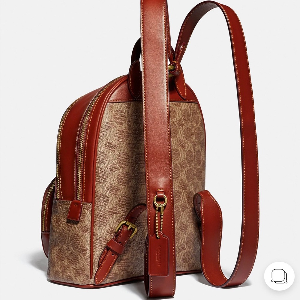 ❇️NWT Coach retail Carrie Backpack 23 In Signature Canvas - Picture 8 of 16